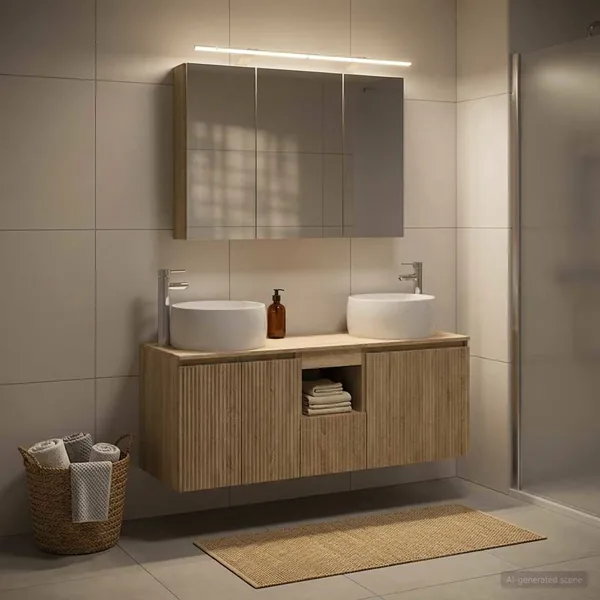 Ensemble d'armoire de salle de bain 4 pcs Chêne Sonoma