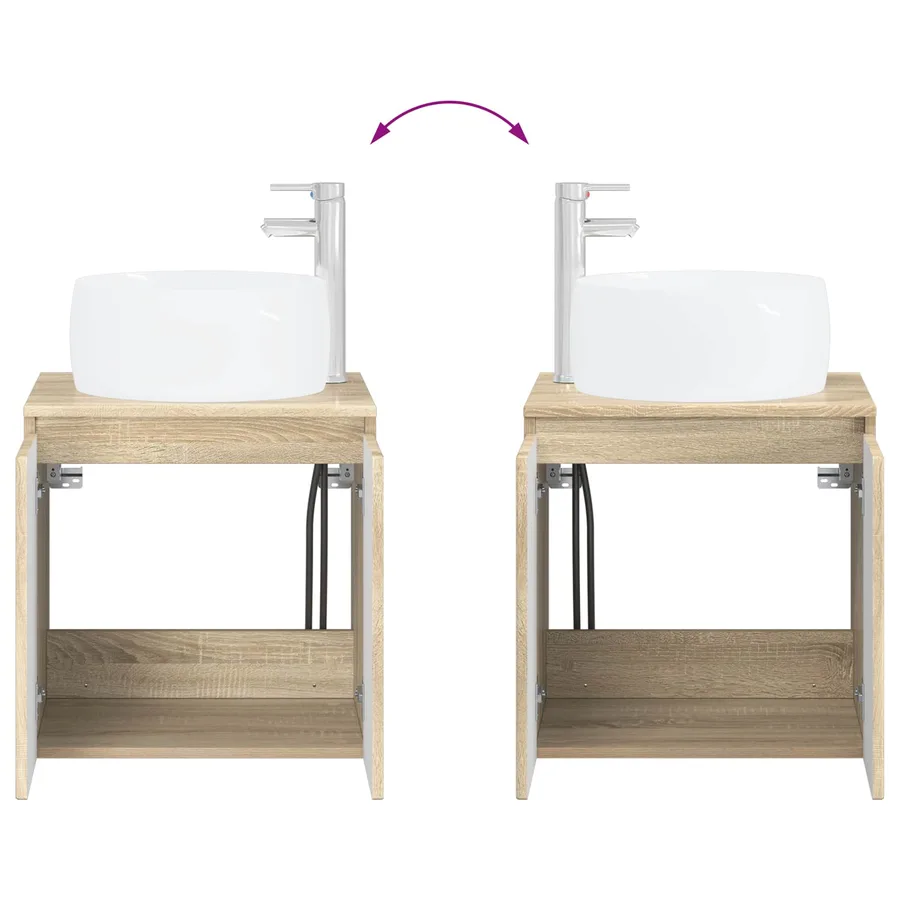 Ensemble d'armoire de salle de bain 4 pcs Chêne Sonoma - 13