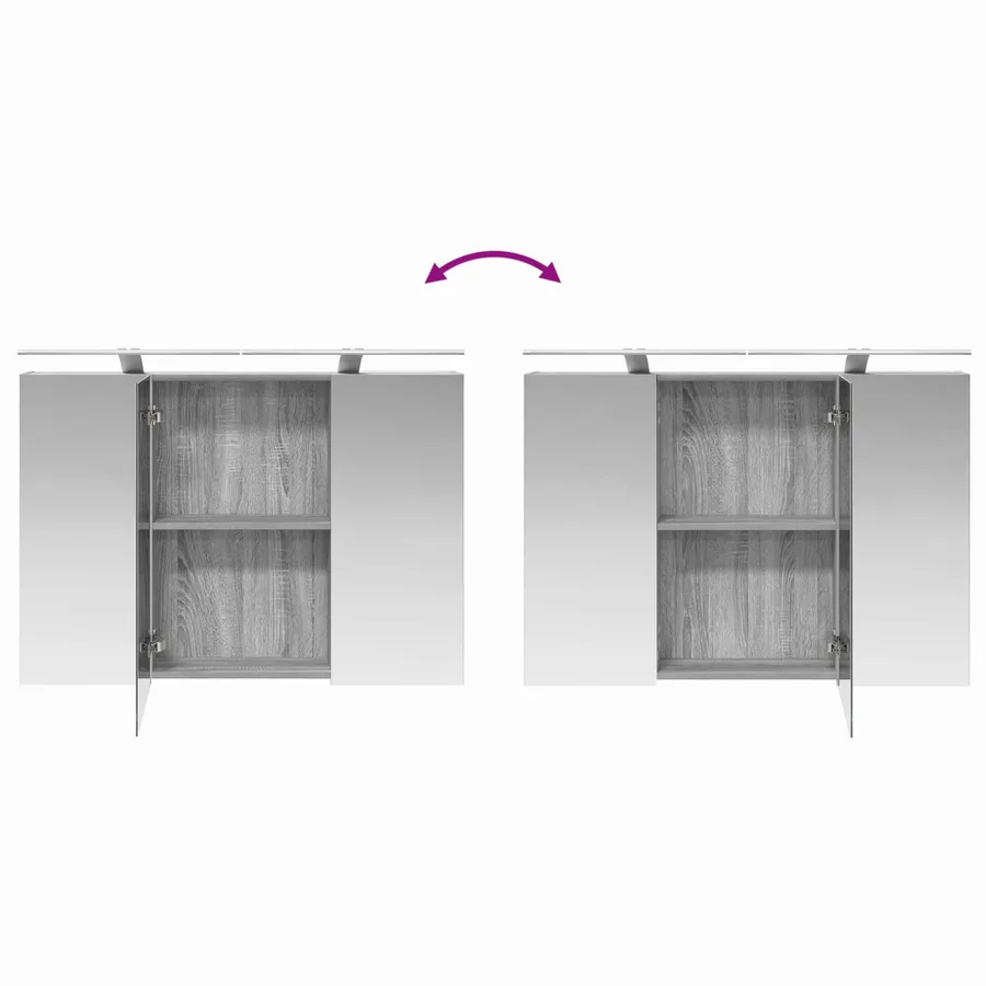 Ensemble d'armoire de salle de bain 4 pcs Sonoma gris - 12