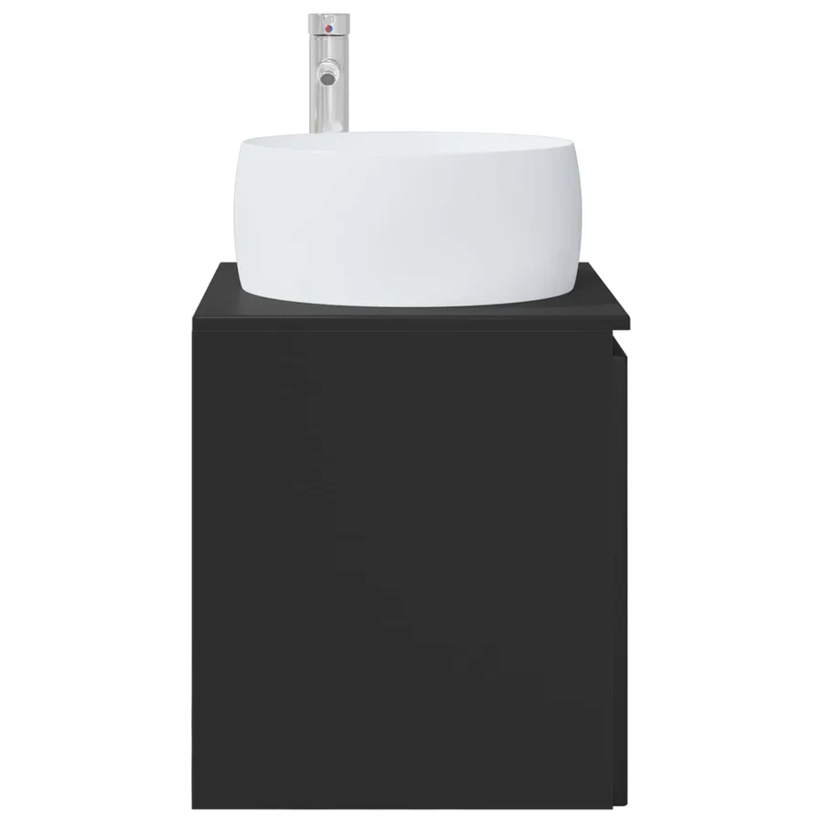 Vanité de lavabo mural Noir 49,5 x 44,5 x 66 cm - 4