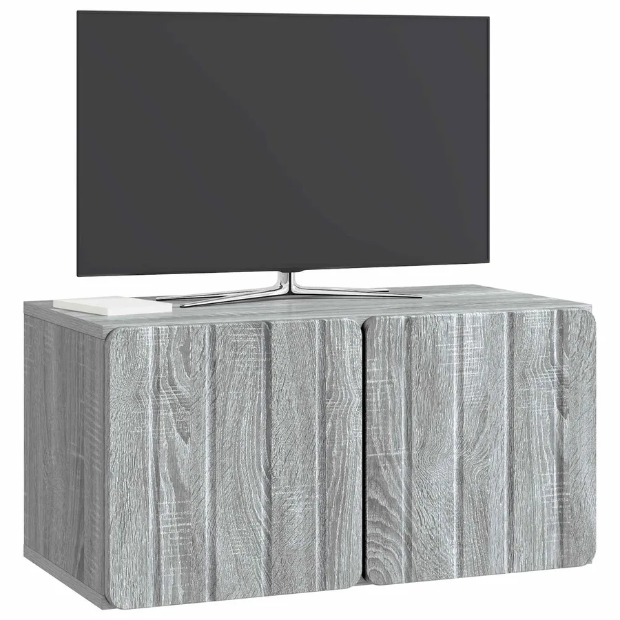 Meuble TV mural 59,5 x 31 x 30 cm Sonoma gris Bois d'ingénierie - 3