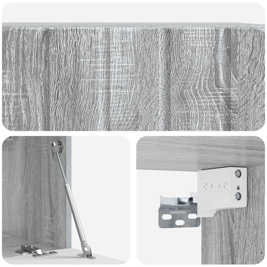 Meuble TV mural 59,5 x 31 x 30 cm Sonoma gris Bois d'ingénierie - 9