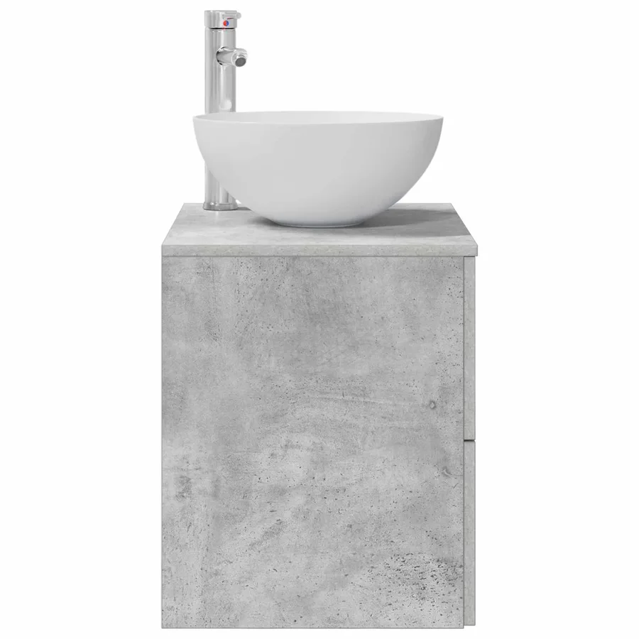 Vanité de lavabo mural Gris béton 49,5 x 41 x 64,5 cm - 4