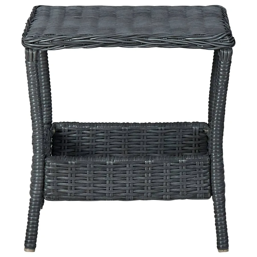 Salon de jardin avec coussins 3 pcs résine tressée gris foncé - 4