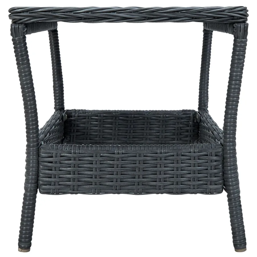 Salon de jardin avec coussins 3 pcs résine tressée gris foncé - 5