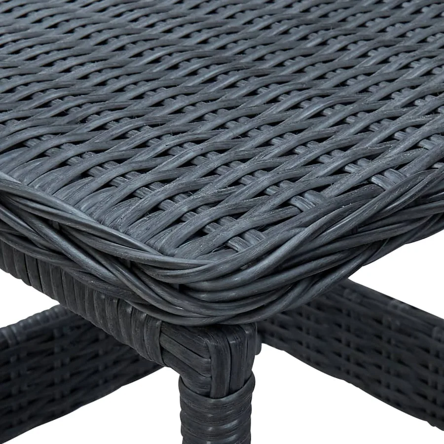 Salon de jardin avec coussins 3 pcs résine tressée gris foncé - 6