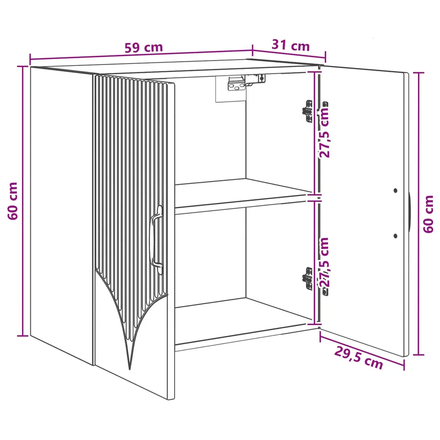 Armoire Murale 59 x 31 x 60 cm Bois d'ingénierie - 9
