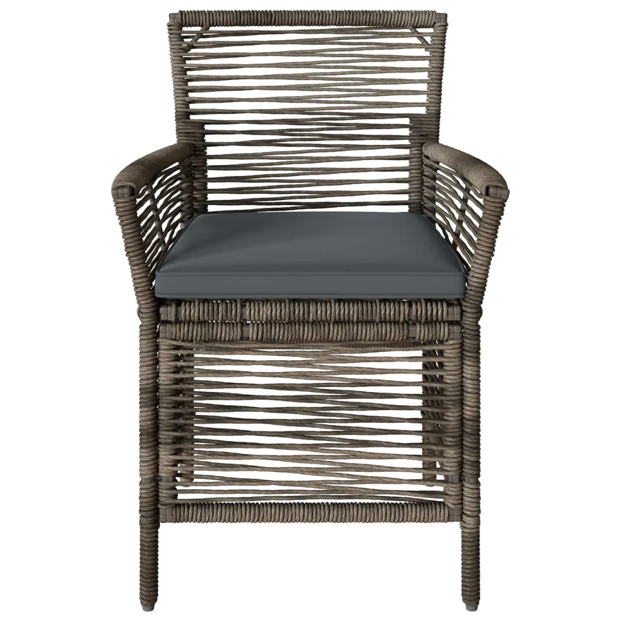 Chaise d'Extérieur 2 pcs Gris et Gris foncé polyrotin - 5