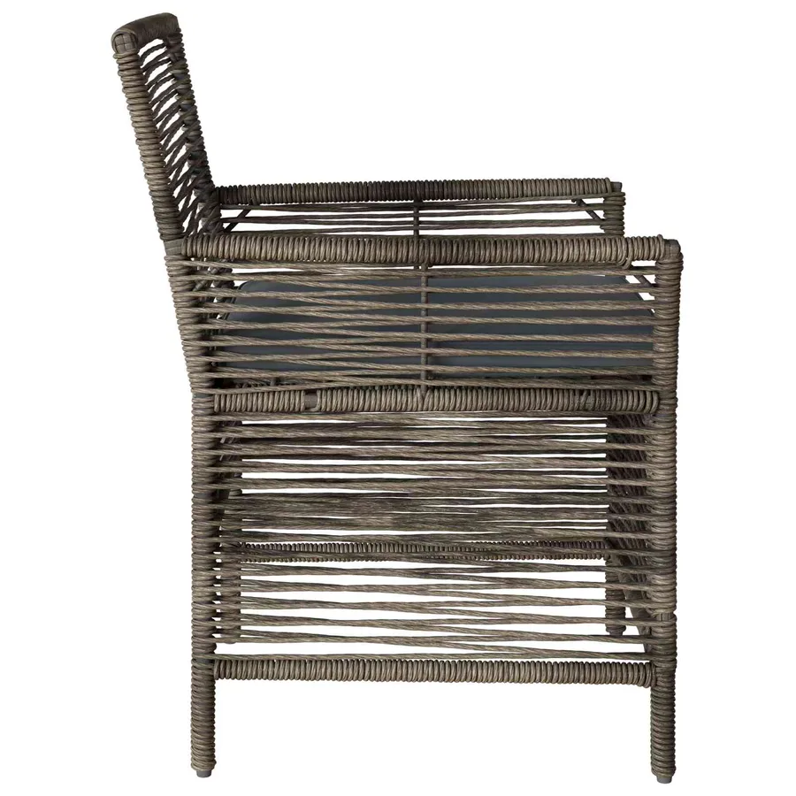 Chaise d'Extérieur 2 pcs Gris et Gris foncé polyrotin - 6