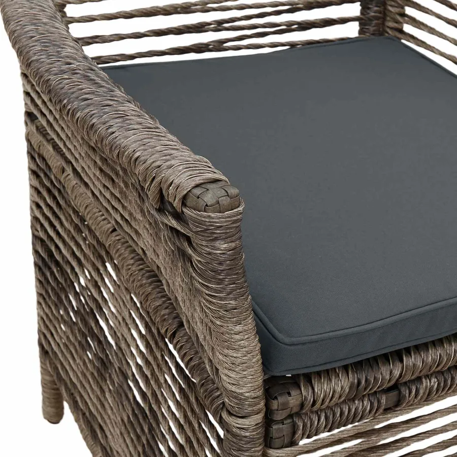 Chaise d'Extérieur 2 pcs Gris et Gris foncé polyrotin - 9