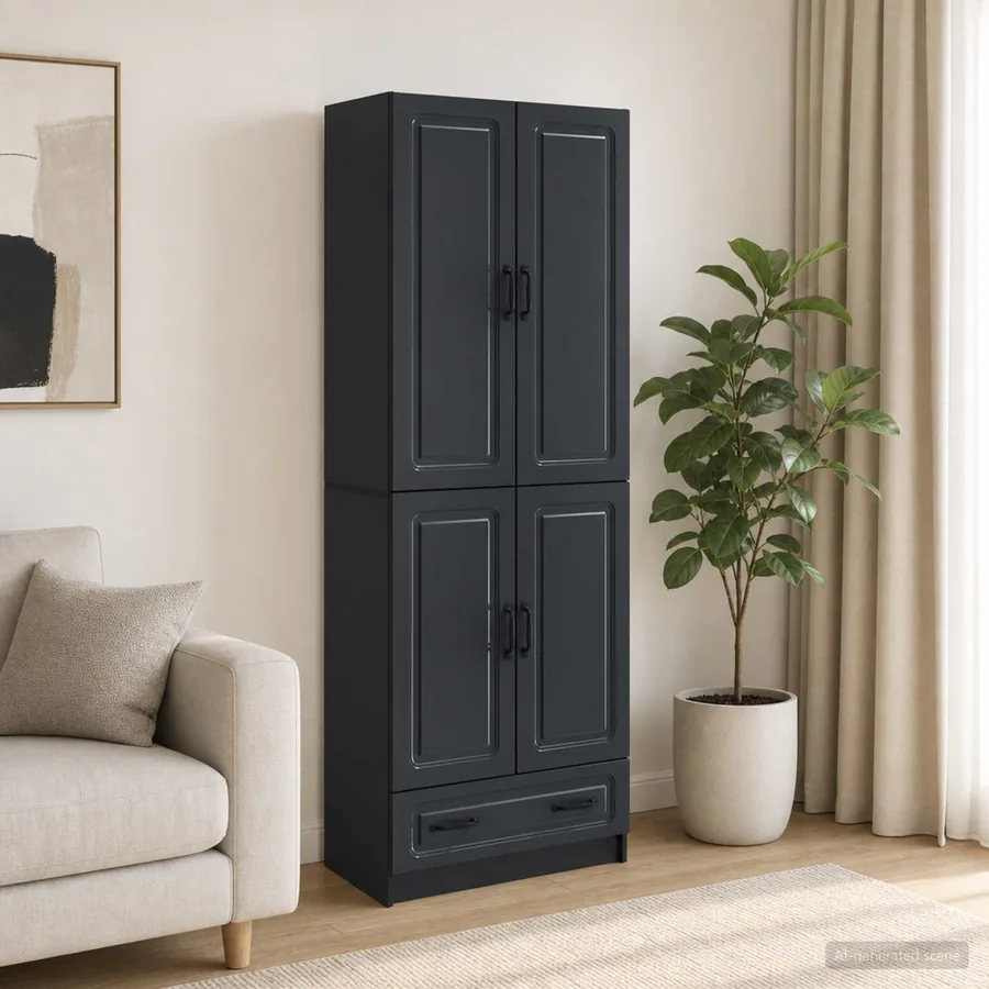 Ensemble de Meubles 2 pcs Noir Bois d'ingénierie