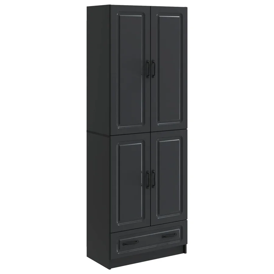Ensemble de Meubles 2 pcs Noir Bois d'ingénierie - 2