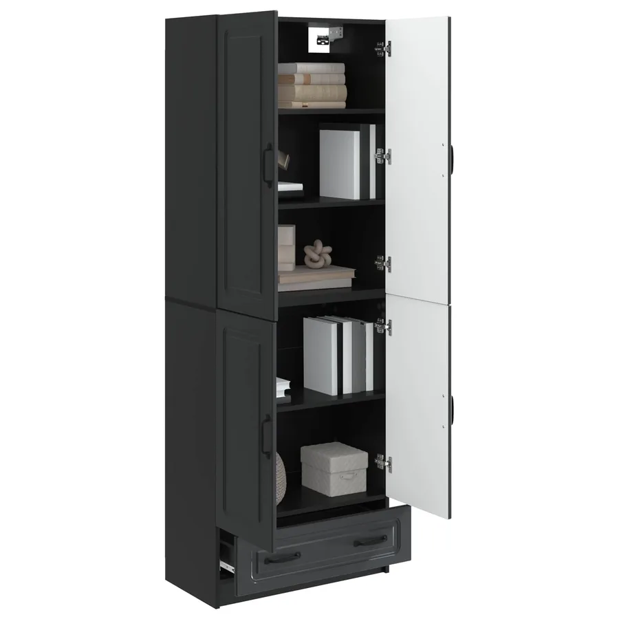 Ensemble de Meubles 2 pcs Noir Bois d'ingénierie - 3
