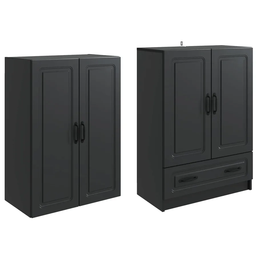 Ensemble de Meubles 2 pcs Noir Bois d'ingénierie - 4