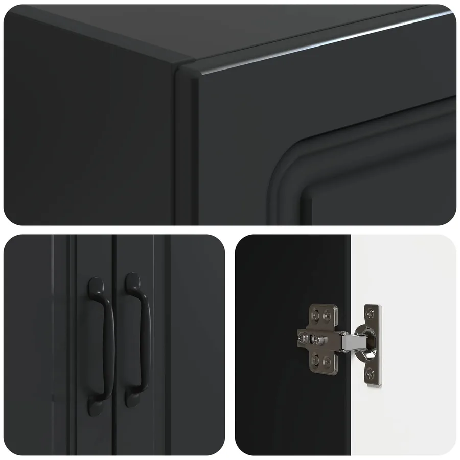Ensemble de Meubles 2 pcs Noir Bois d'ingénierie - 8
