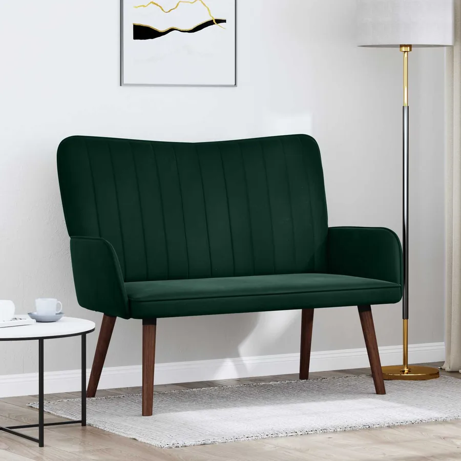 Sofa 2 places Vert foncé 115 x 61 x 87 cm Velours
