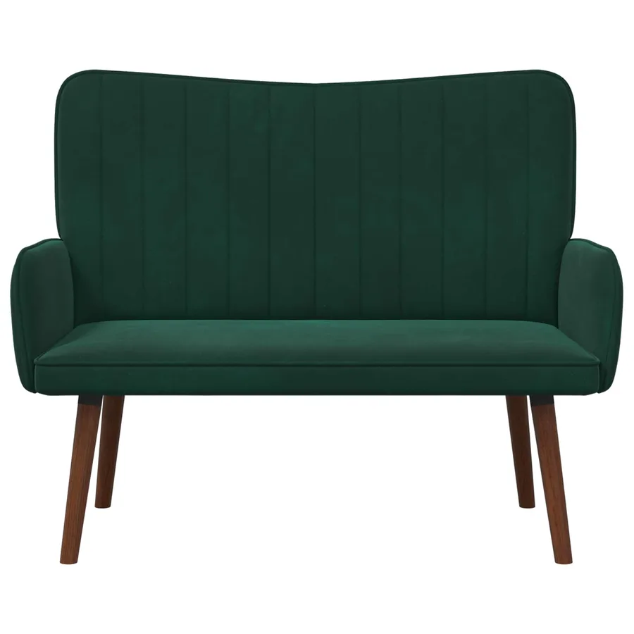 Sofa 2 places Vert foncé 115 x 61 x 87 cm Velours - 4
