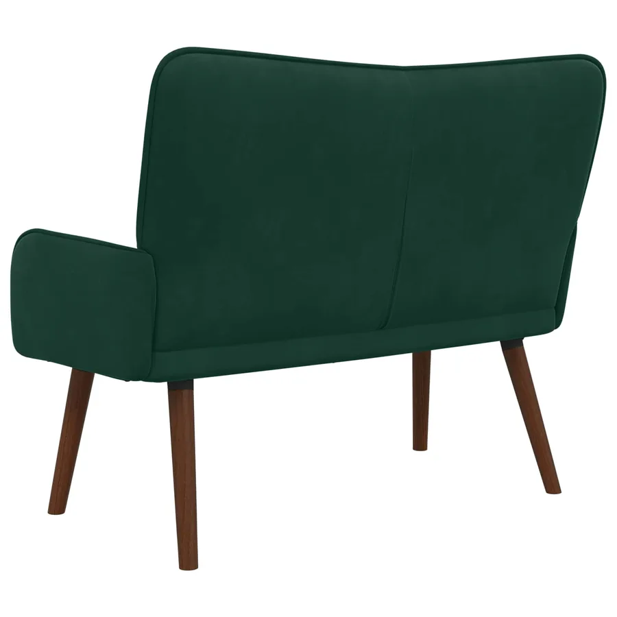 Sofa 2 places Vert foncé 115 x 61 x 87 cm Velours - 6