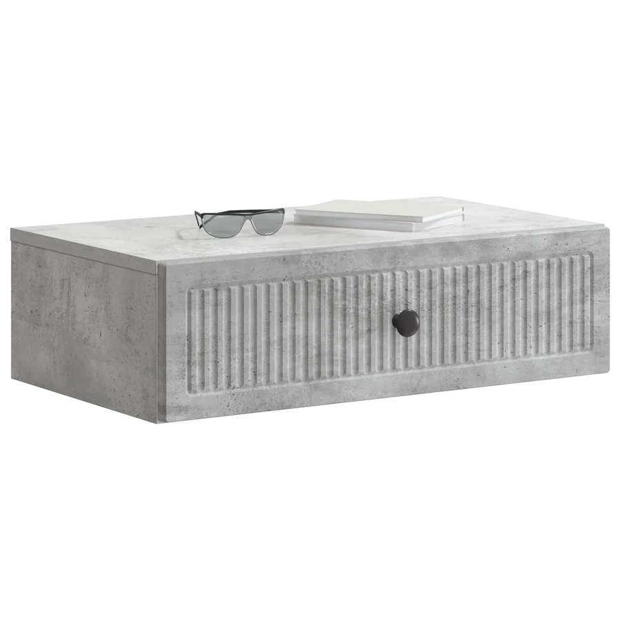 Table d'appoint murale Gris béton 59 x 34,5 x 17 cm - 3