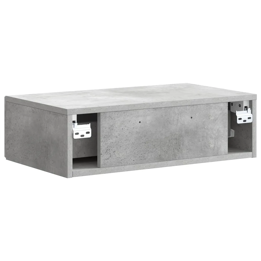 Table d'appoint murale Gris béton 59 x 34,5 x 17 cm - 7