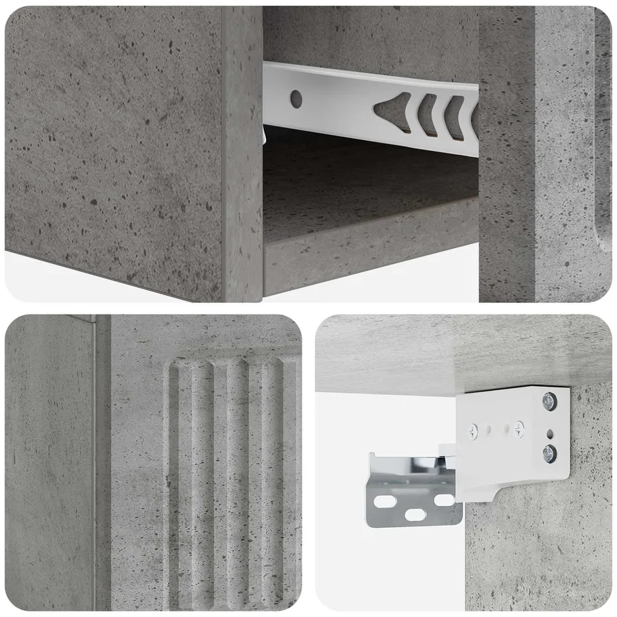 Table d'appoint murale Gris béton 59 x 34,5 x 17 cm - 8