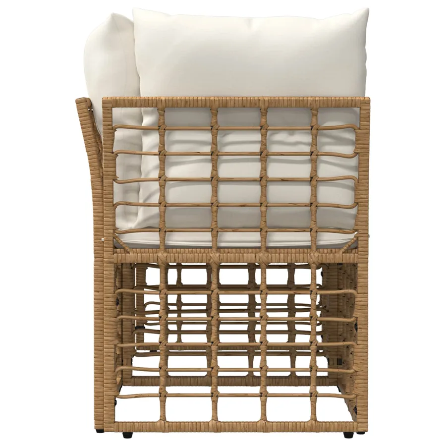 Loveseat d'extérieur 2 pcs Blanc Naturel et Crème polyrotin - 5