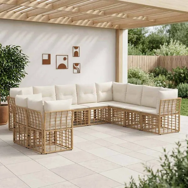 Ensemble de canapés d'extérieur Naturel Polyester