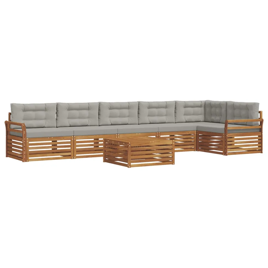 Ensemble de canapés d'extérieur 7 pcs Gris Naturel et Clair - 2