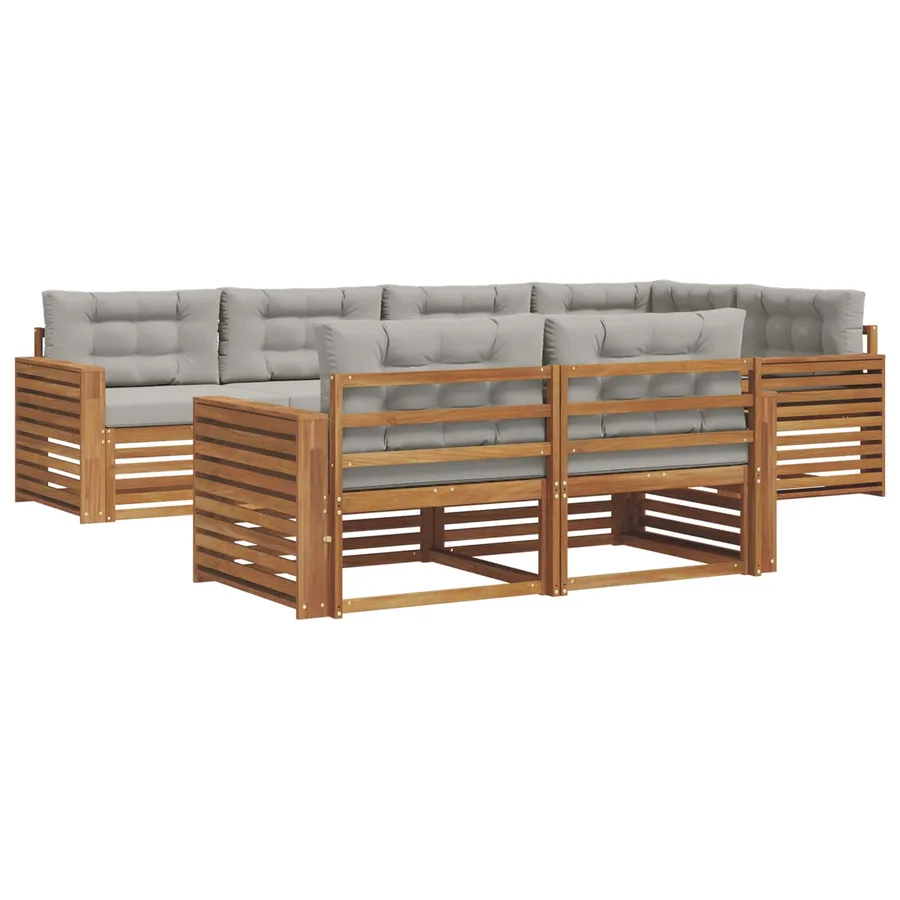 Ensemble de canapés d'extérieur 7 pcs Gris Naturel et Clair - 2