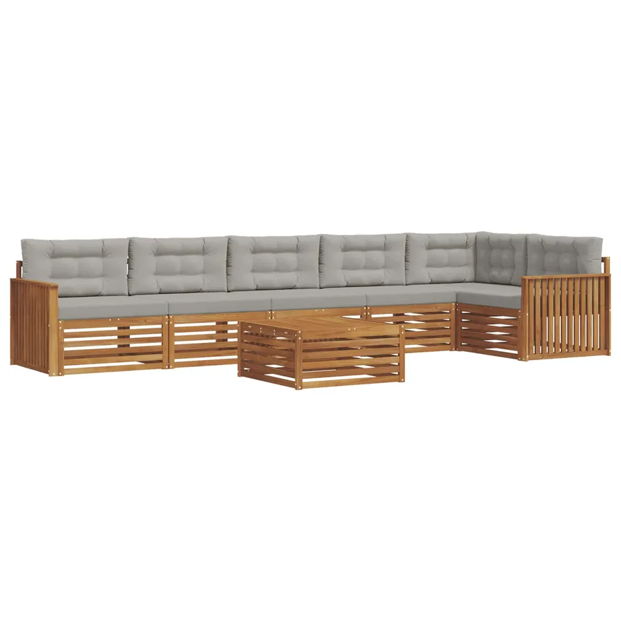 Ensemble de canapés d'extérieur 7 pcs Gris Naturel et Clair - 2