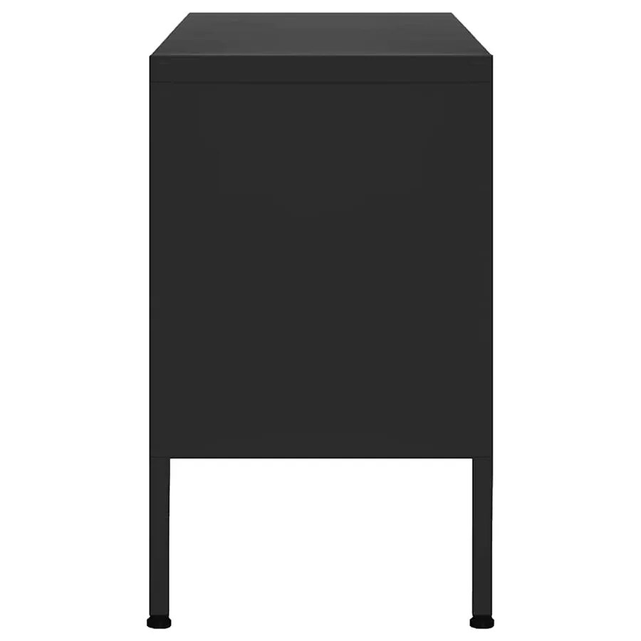 Meuble TV Noir 105x35x50 cm Acier - 4