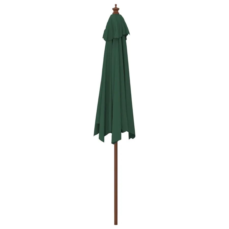 Parasol de jardin avec mât en bois vert 299x240 cm - 5