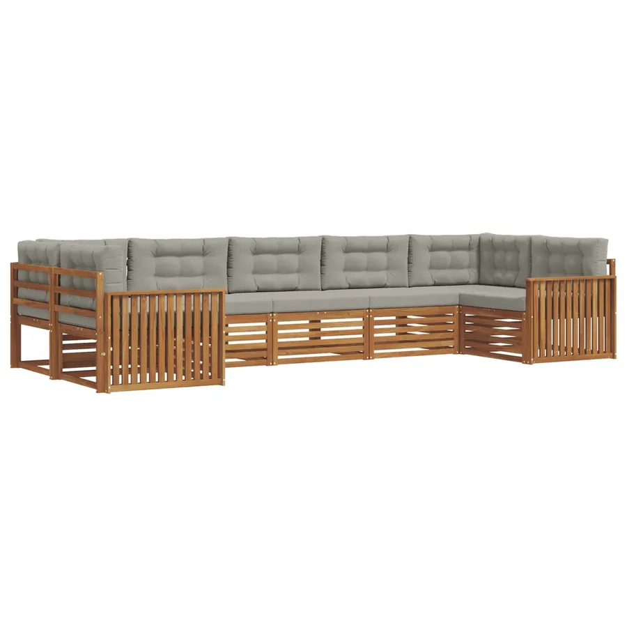 Ensemble de canapés d'extérieur 7 pcs Gris Naturel et Clair - 2