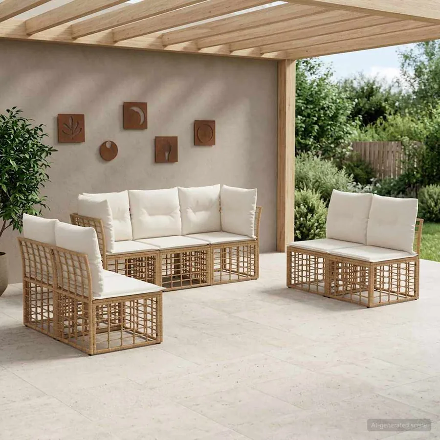 Ensemble de canapés d'extérieur Naturel Polyester