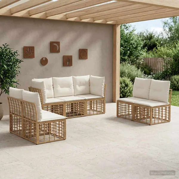 Ensemble de canapés d'extérieur Naturel Polyester