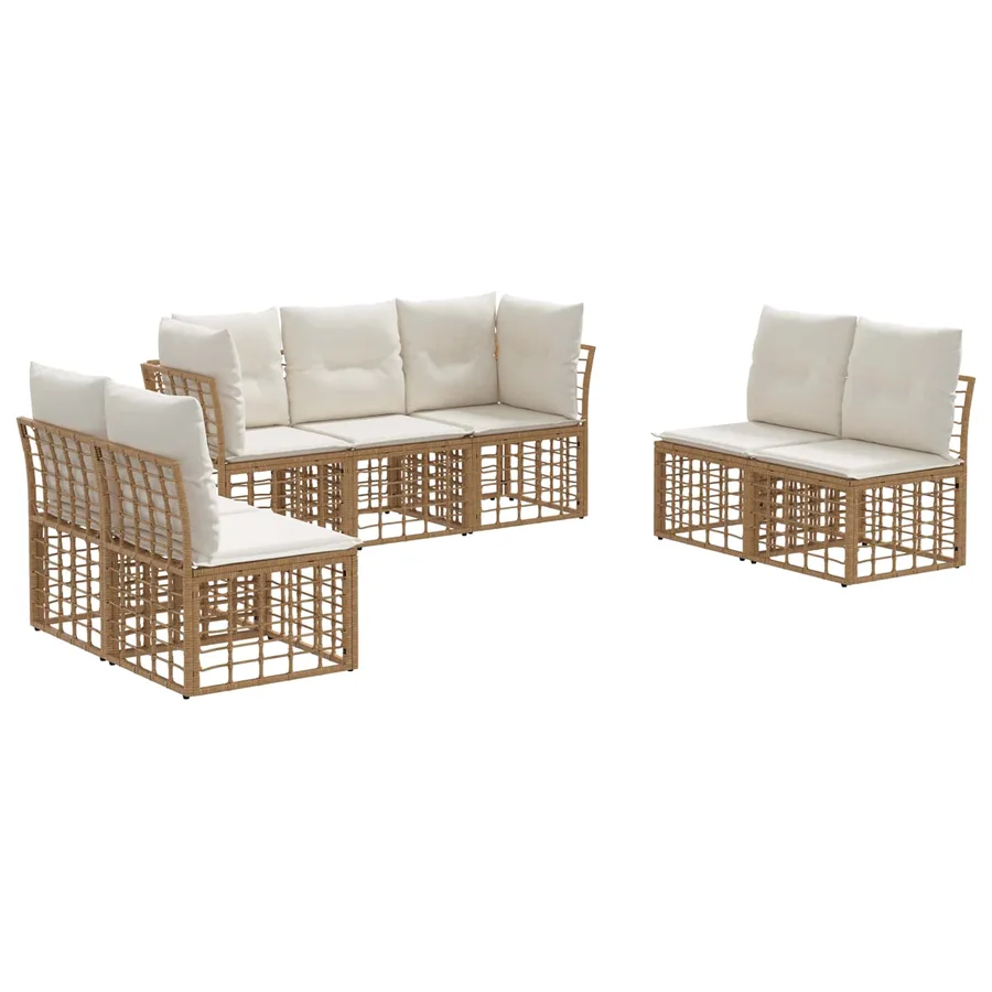Ensemble de canapés d'extérieur Naturel Polyester - 2