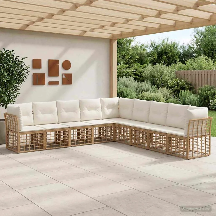 Ensemble de canapés d'extérieur Naturel Polyester
