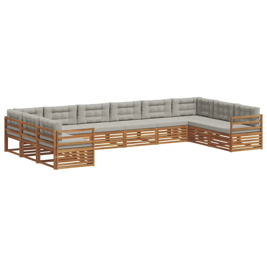 Ensembles de canapés avec coussin 5 pcs Gris Naturel et Clair - 2