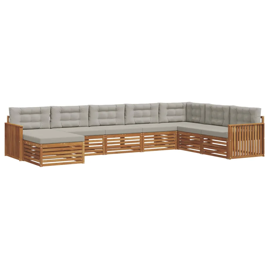 Ensemble de canapés d'extérieur 8 pcs Gris Naturel et Clair - 2
