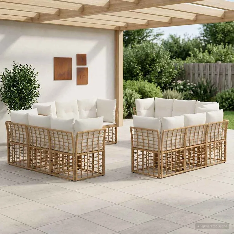 Ensemble de canapés d'extérieur Naturel Polyester