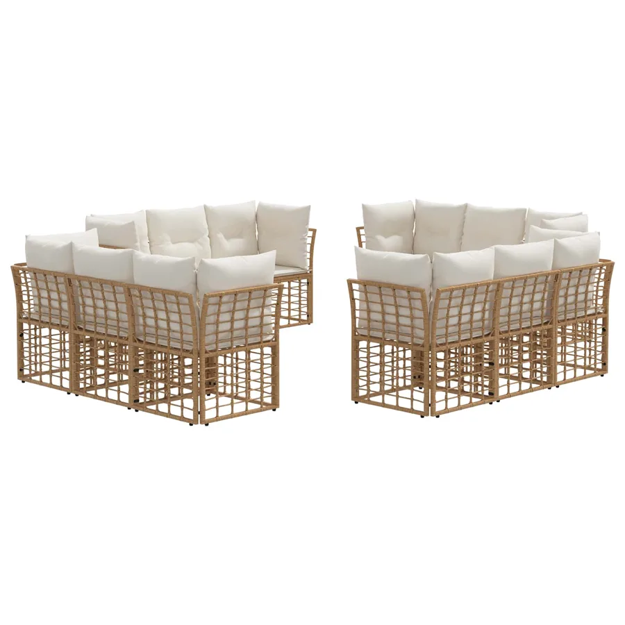 Ensemble de canapés d'extérieur Naturel Polyester - 2
