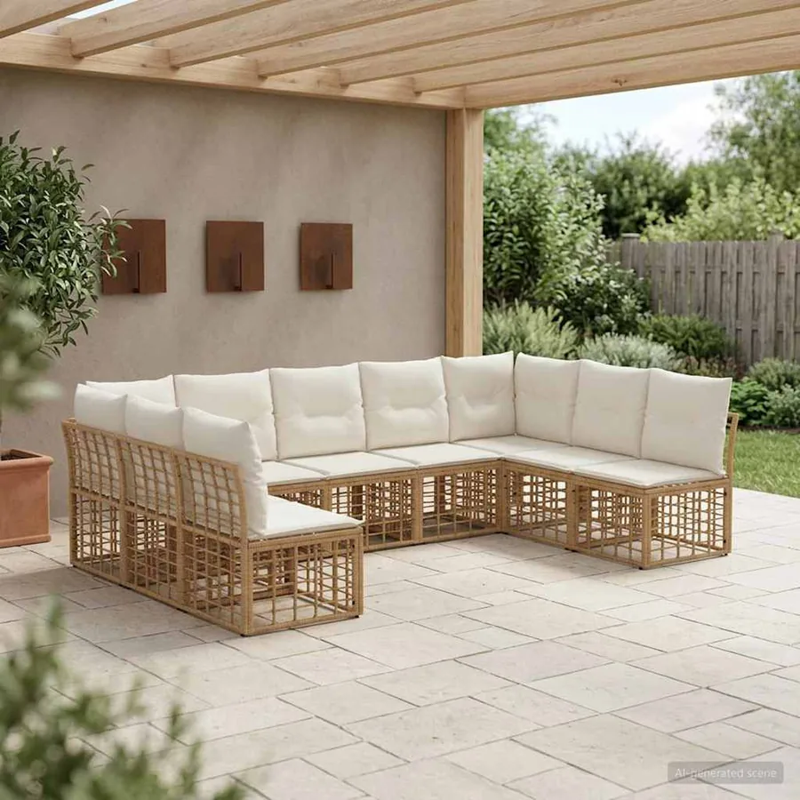 Ensemble de canapés d'extérieur Naturel Polyester