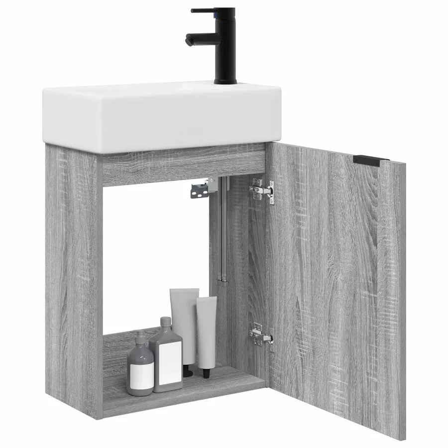 Meuble de salle de bain avec robinet Sonoma gris - 3