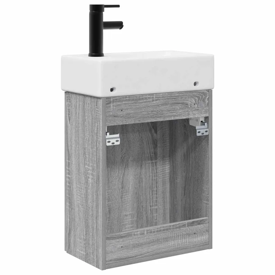 Meuble de salle de bain avec robinet Sonoma gris - 7