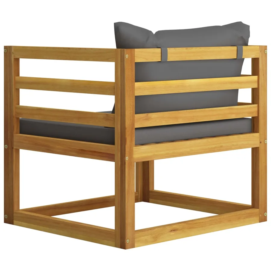 Salon de jardin 7 pcs avec coussin Bois d'acacia solide - 13