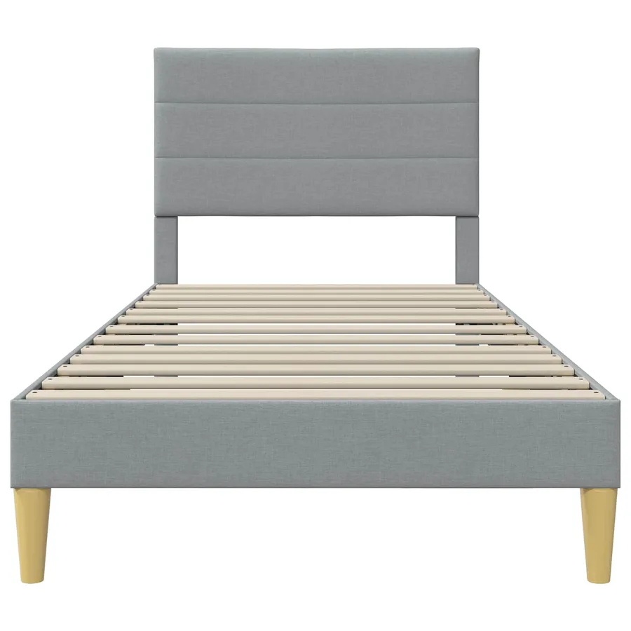Cadre de lit avec tête de lit Gris clair 90 x 200 cm Tissu - 4