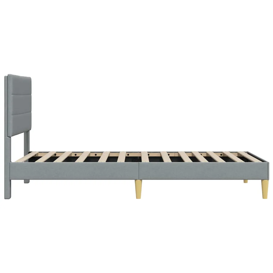 Cadre de lit avec tête de lit Gris clair 90 x 200 cm Tissu - 5