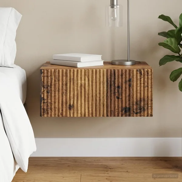 Cabinet de chevet mural Bois ancien 49 x 34,5 x 20 cm