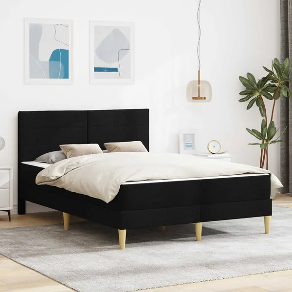 Cadre de lit Noir 120 x 200 cm Polyester