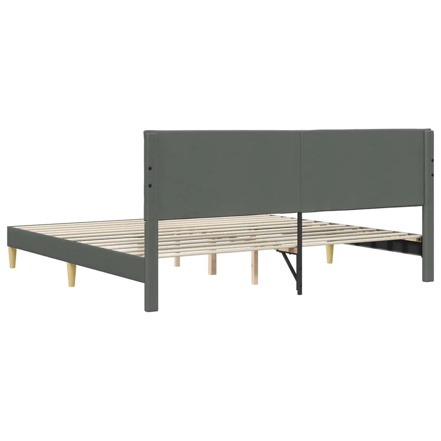 Cadre de lit avec tête de lit Gris foncé 180 x 200 cm Tissu - 6